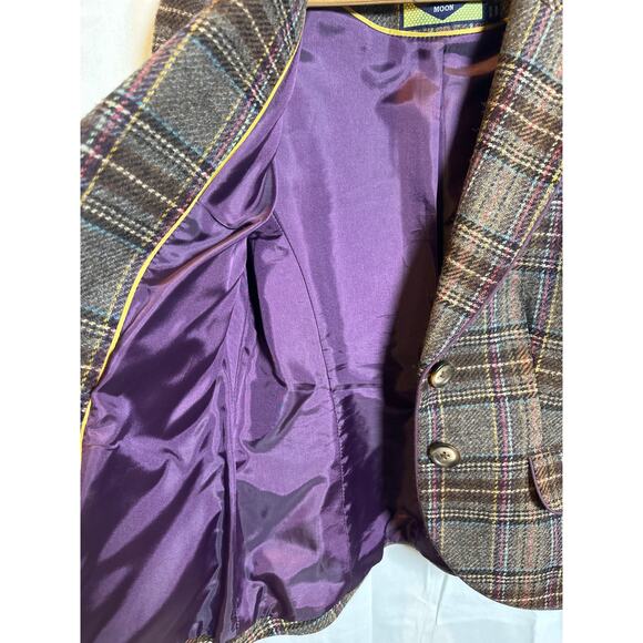 Boden British tweed wool blazer plaid women’s 8 - Picture 6 of 9